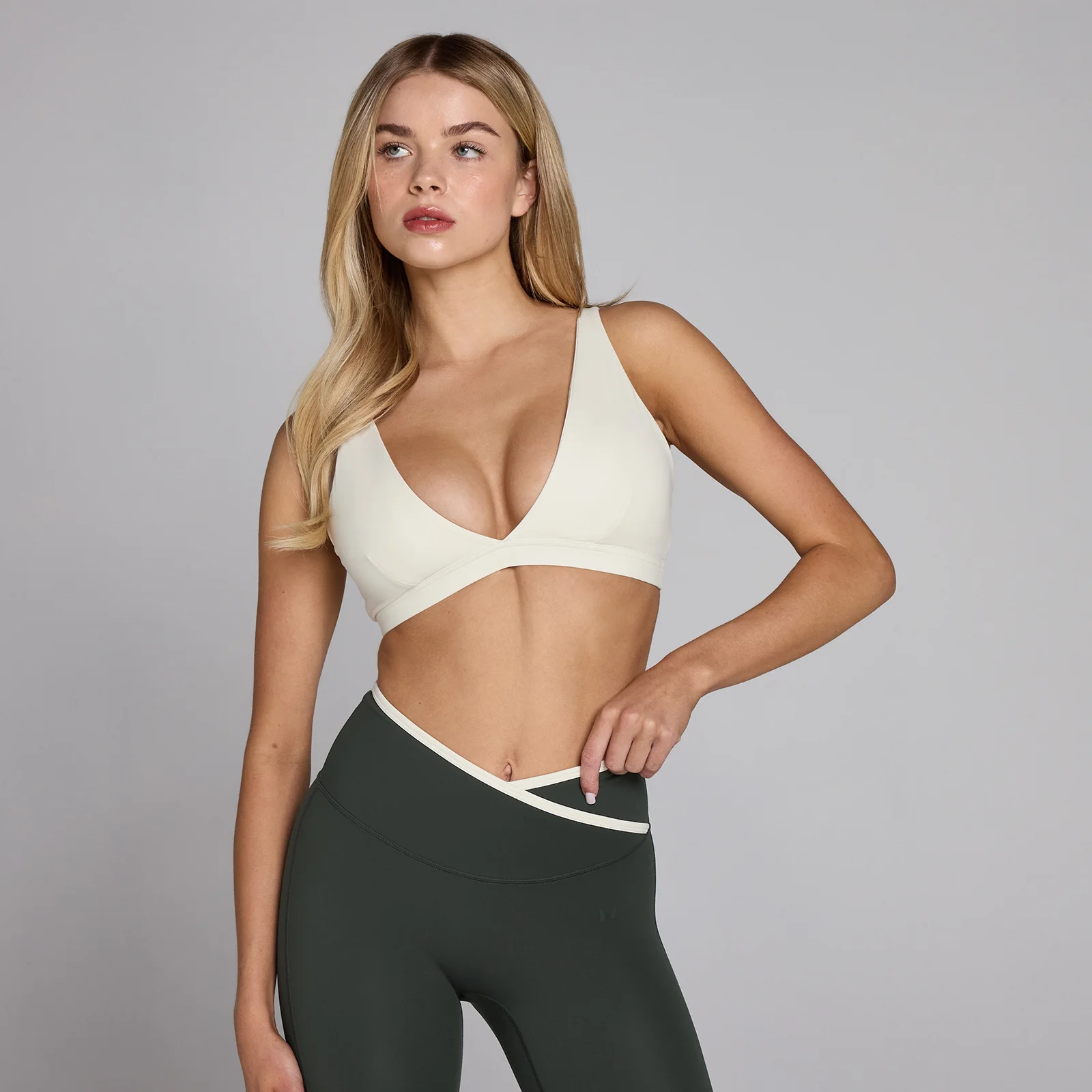 Brassière de sport MP Tempo Triangle femme - Ivoire - S Image 1