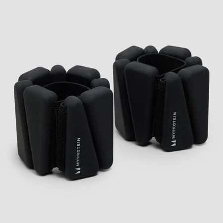 Poids lestés chevilles/poignets en silicone Myprotein avec sac (1 kg) - Noir