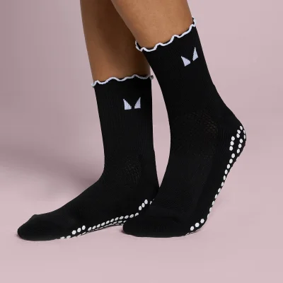 Chaussettes Pilates à volants MP (lot de 2 paires) - Noir/Blanc - UK 6-8 Image 8
