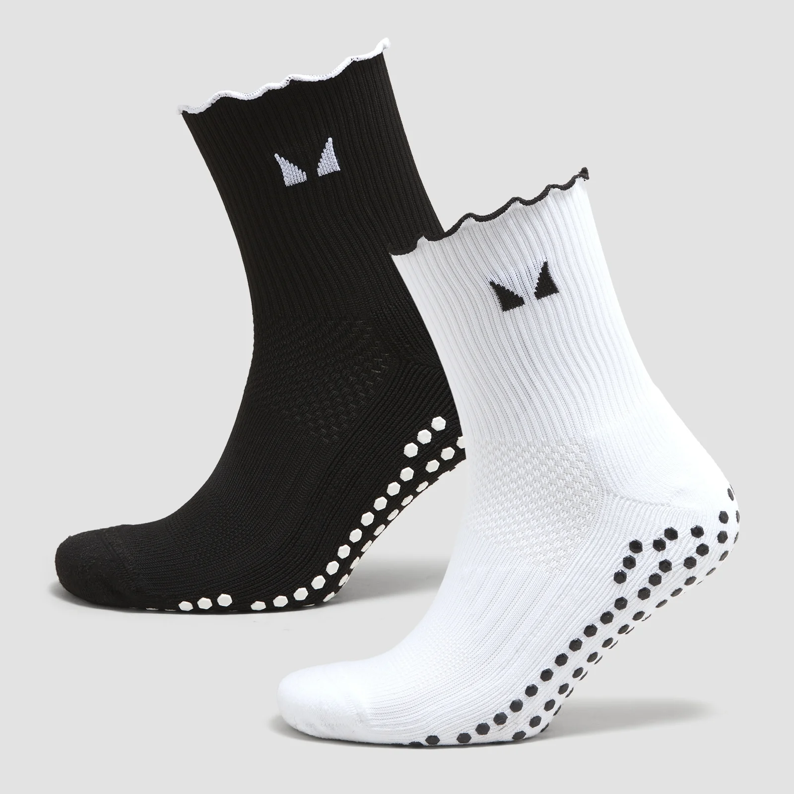 Chaussettes Pilates à volants MP (lot de 2 paires) - Noir/Blanc - UK 6-8 Image 1