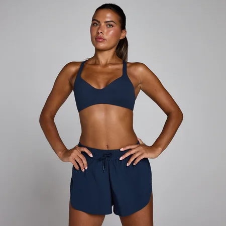 Brassière de sport dos torsadé Tempo MP femme - Bleu nuit