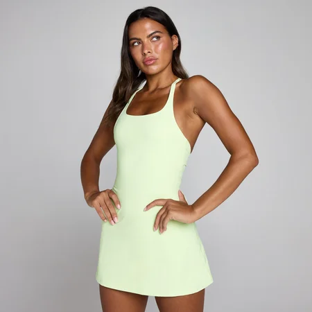 Robe de tennis dos nageur à bretelles Tempo MP femme - Citron vert délavé