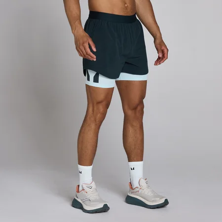 Short 2-en-1 Hybrid 5" MP homme - Bleu délavé