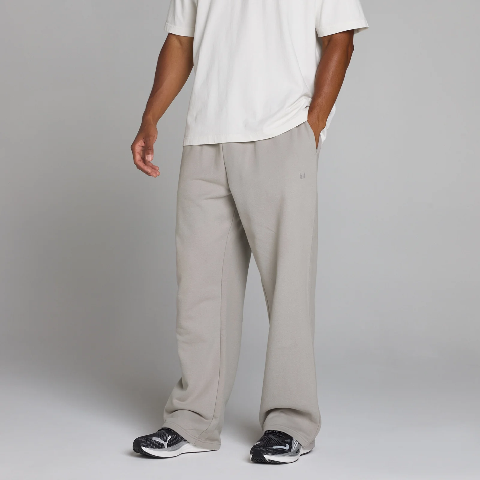 Jogging oversize jambe droite - Gris craie - L Image 1