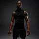 Débardeur sans couture Hero coupe muscle fit MP homme - Noir délavé/Vert alpha