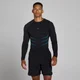 Top sans couture manches longues Lift coupe muscle fit - Noir délavé/Bleu power