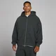 Sweat à capuche oversize MP loopback homme zip bidirectionnel - Noir délavé