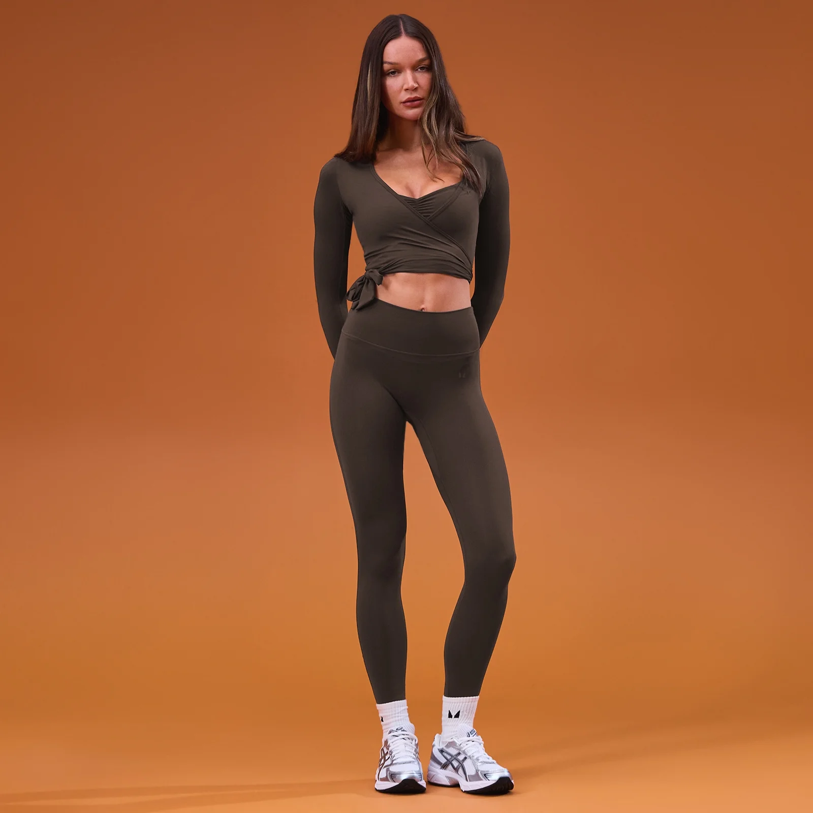 Haut cache-cœur Tempo MP femme - Cacao - S Image 1