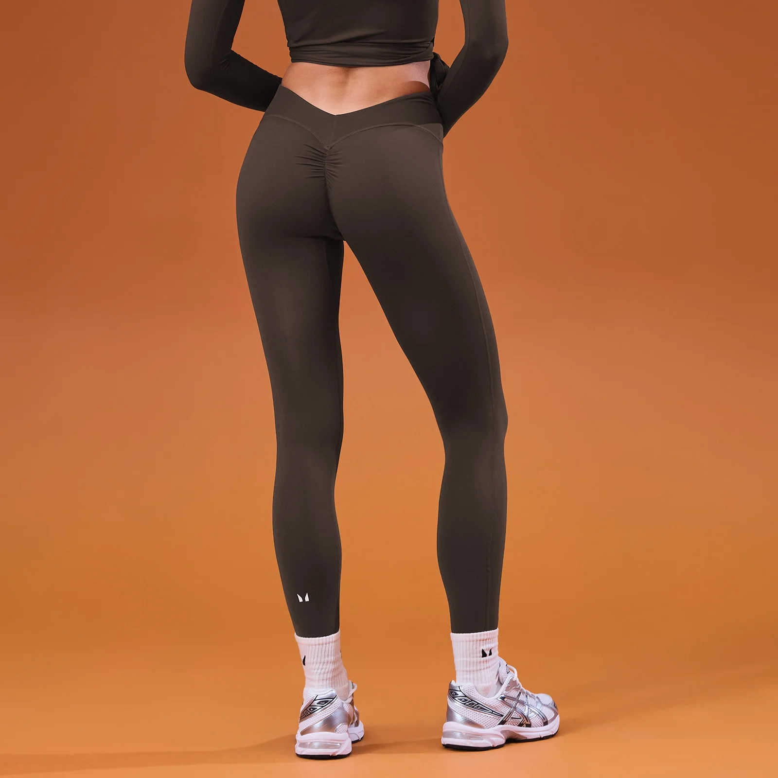 Legging MP Tempo taille échancrée femme - Cacao - S Image 1