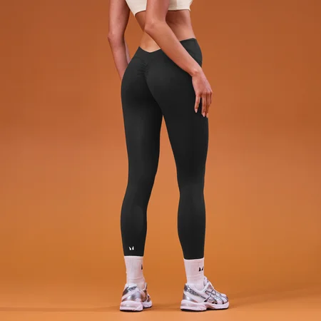 Legging taille retournée Tempo MP femme - Noir