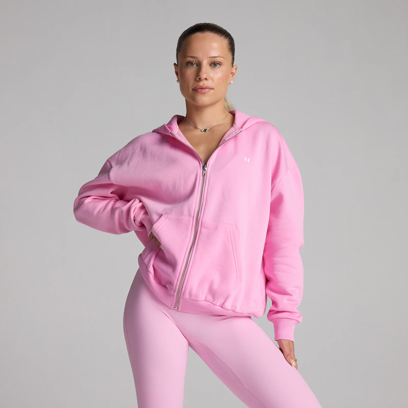 Hoodie zippé Basics MP femme - Rose Cosmo - XS Image 1