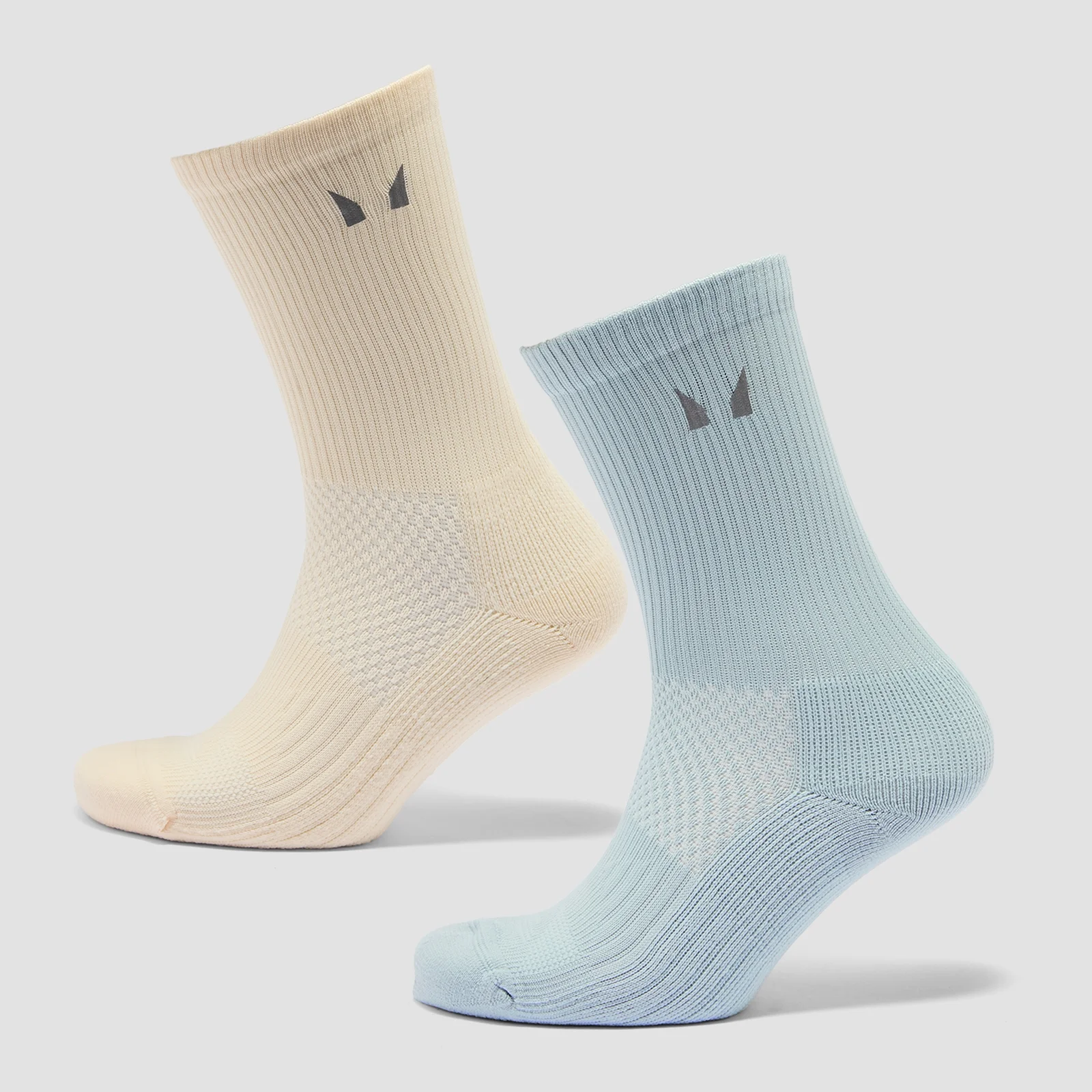 Chaussettes de course MP réfléchissantes (lot de 2 paires) - Beurre/Bleu ciel - UK 12-14 Image 1