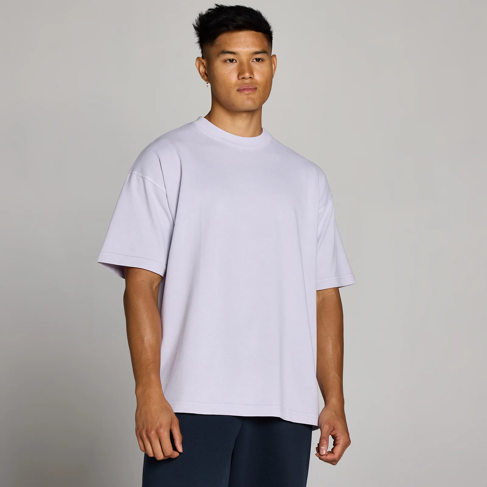 T-shirt oversize en coton délavé MP homme - Gris lilas - M Image 1