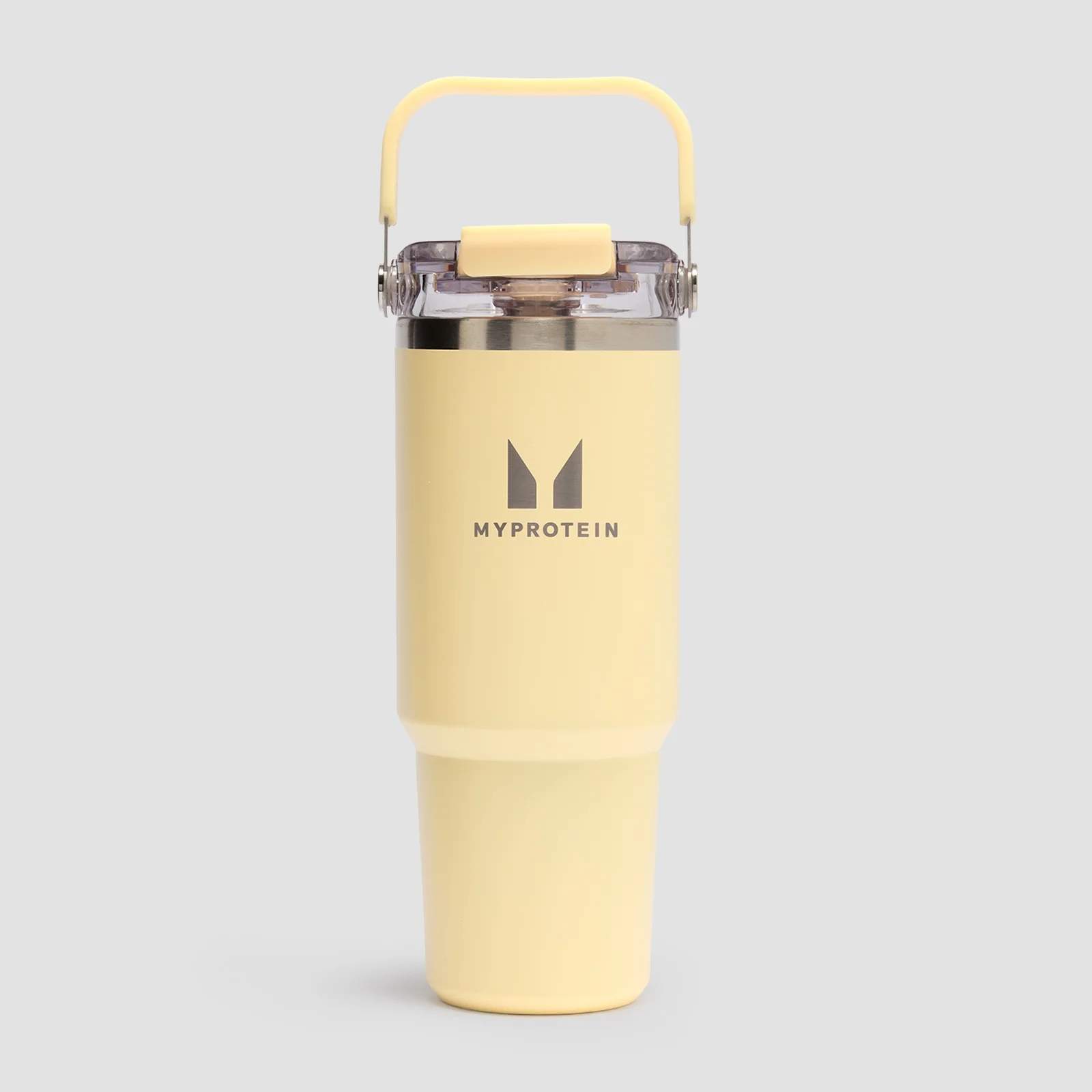 Bouteille en métal recyclé Myprotein avec poignée et paille 900 ml - Beurre Image 1