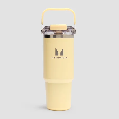 Bouteille en métal recyclé Myprotein avec poignée et paille 900 ml - Beurre