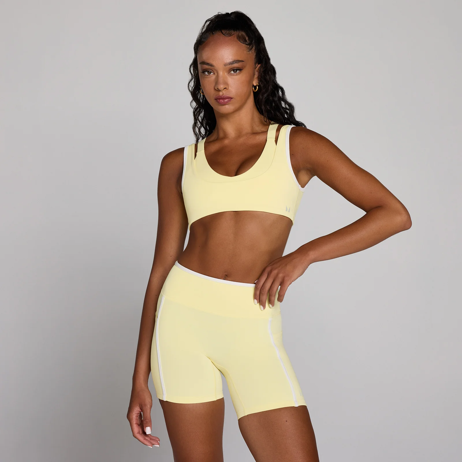 Brassière de sport double épaisseur à détails contrastés Velocity MP femme - Crème beurrée - S Image 1