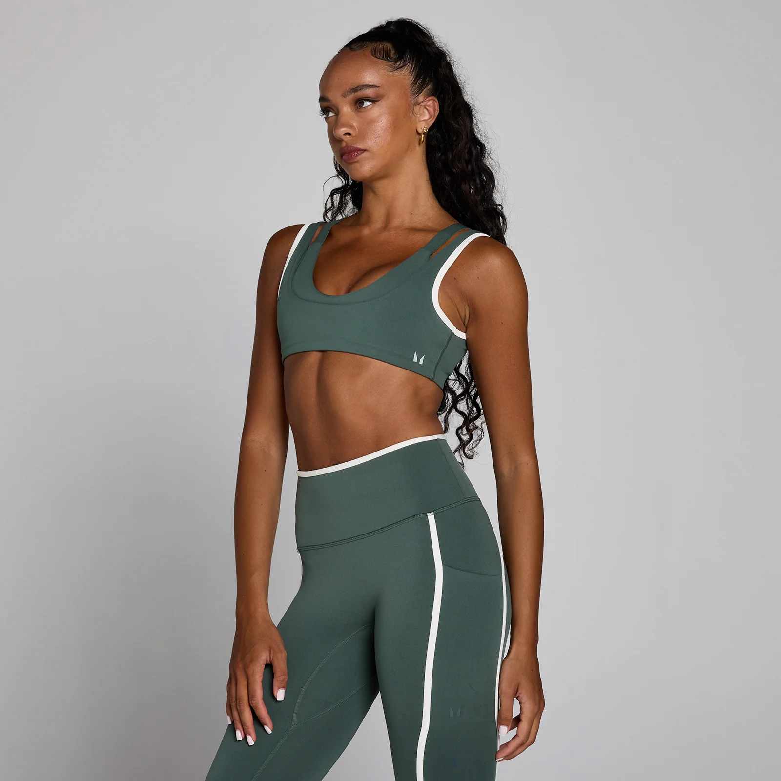 Brassière de sport double épaisseur à détails contrastés Velocity MP femme - Vert nuageux - M Image 1