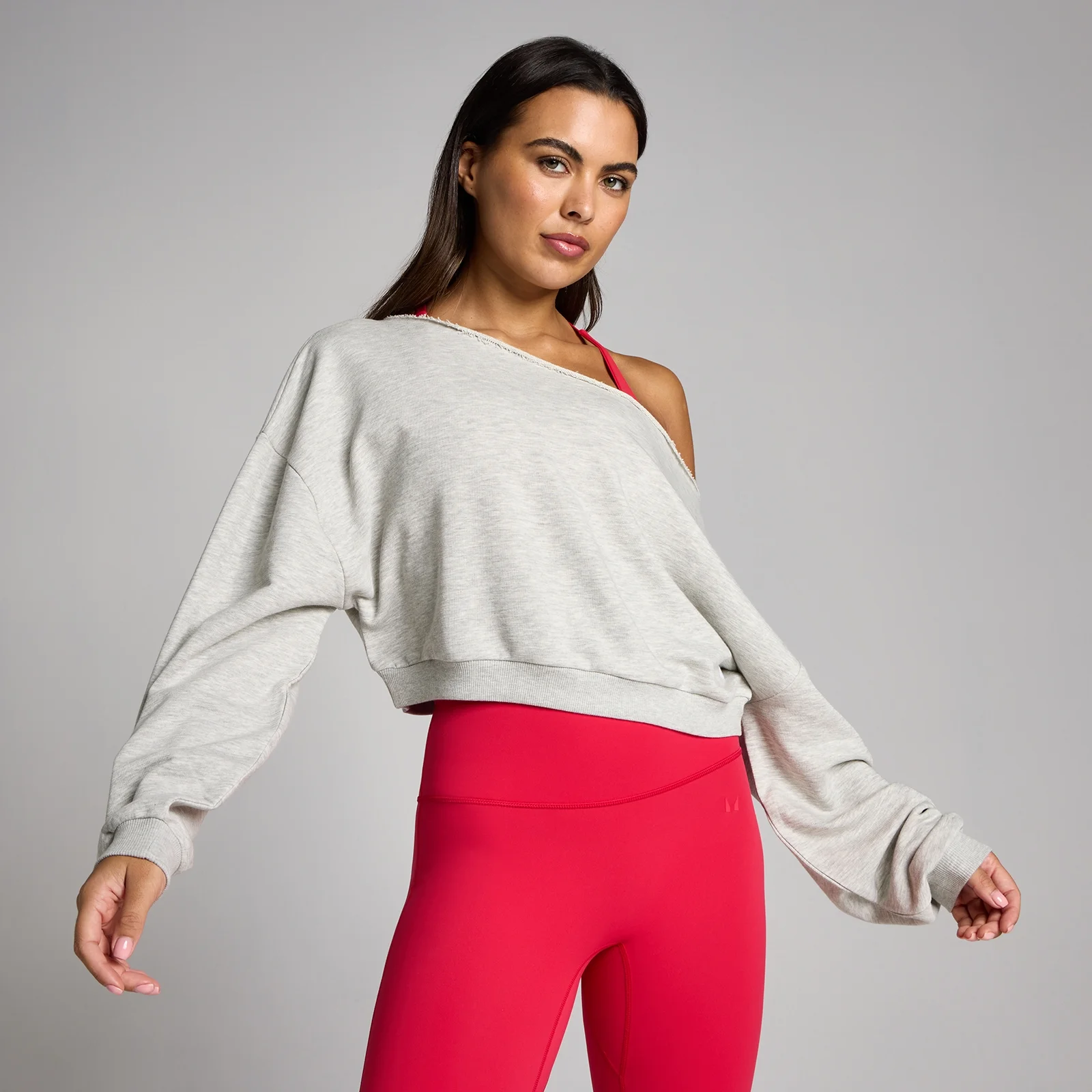MP Femme Off The Shoulder Sweat - Grey Marl - S Image 1