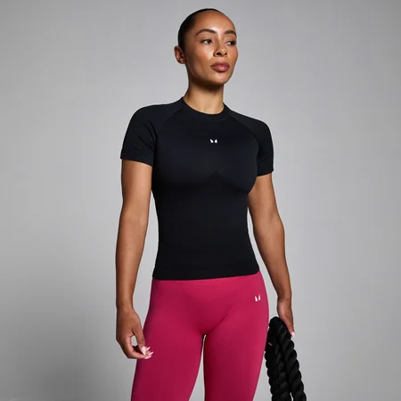 T-shirt sans couture body fit Lift MP femme - Noir