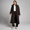 Doudoune longue rembourrée maxi MP femme - Cacao
