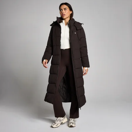 Doudoune longue rembourrée maxi MP femme - Cacao