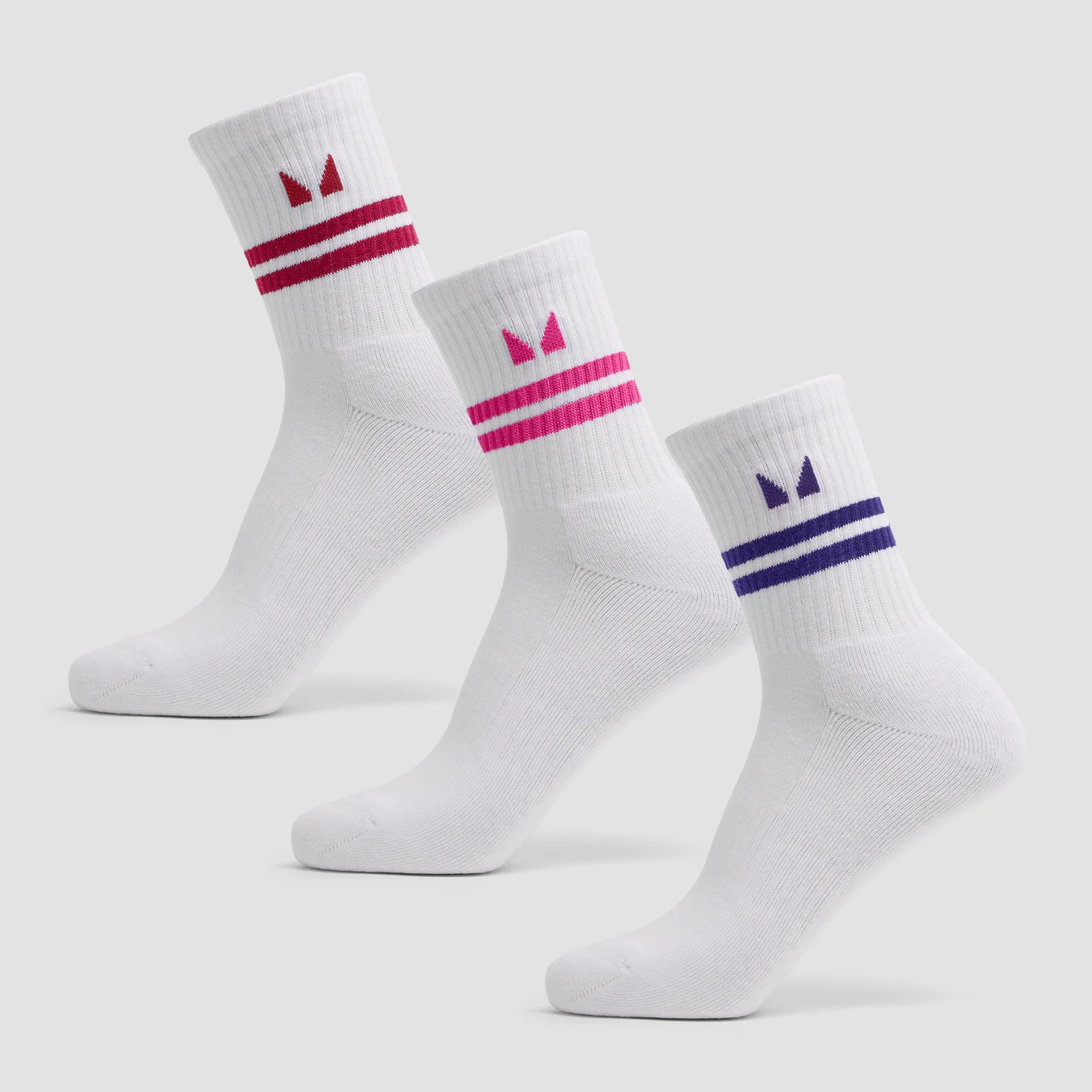 Chaussettes mi-hautes rétro rayées MP (lot de 3) - Indigo puissant/Baie intense/Rose puissant - UK 6-8 Image 1