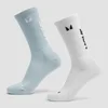 Chaussettes de running MP Move Club (lot de 2 paires) - Bleu ciel/Blanc