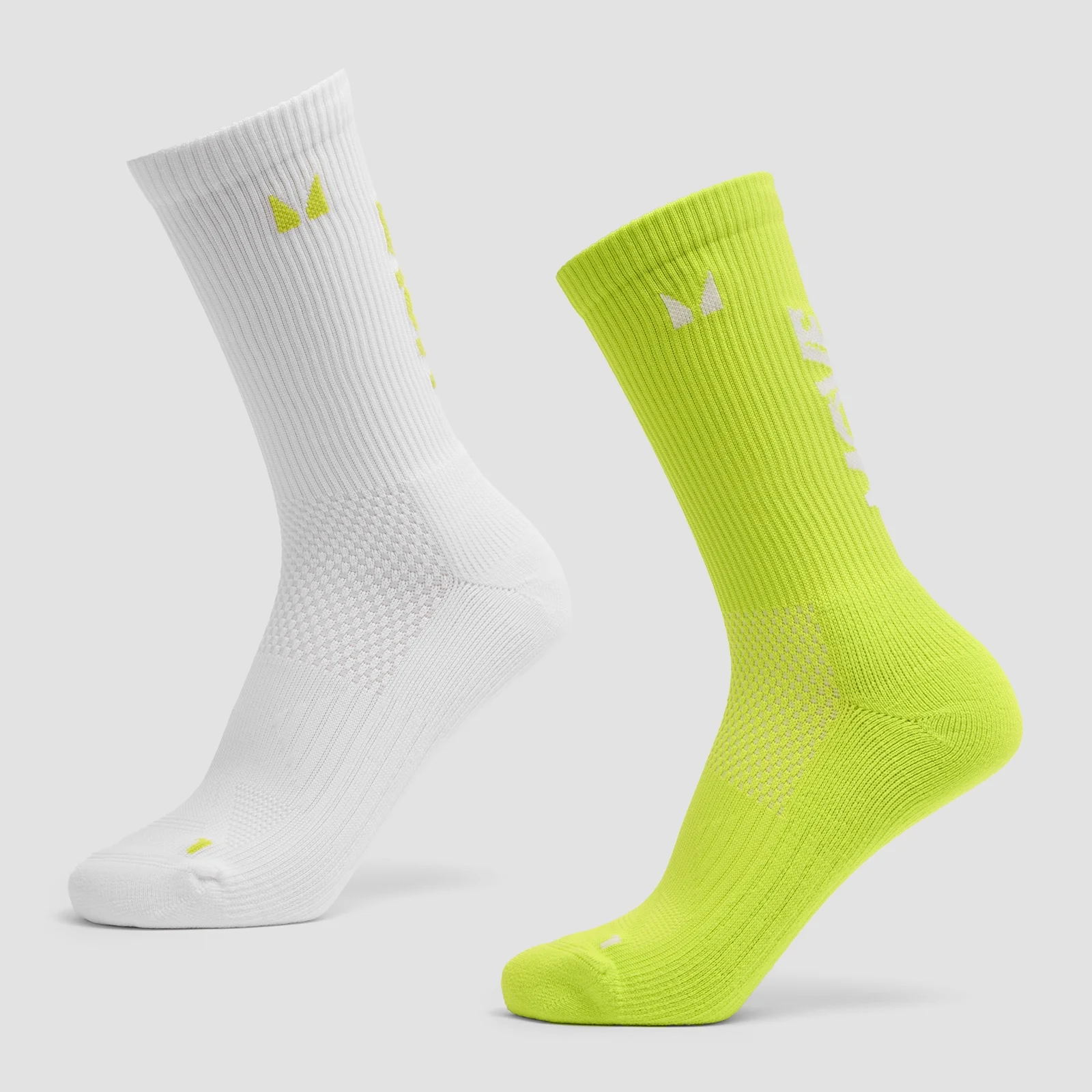 Chaussettes de running MP Move Club (lot de 2 paires) - Vert fluo/Blanc - UK 2-5 Image 1