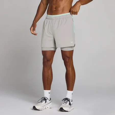 Short 2-en-1 Training Ultra 5" MP homme - Gris craie