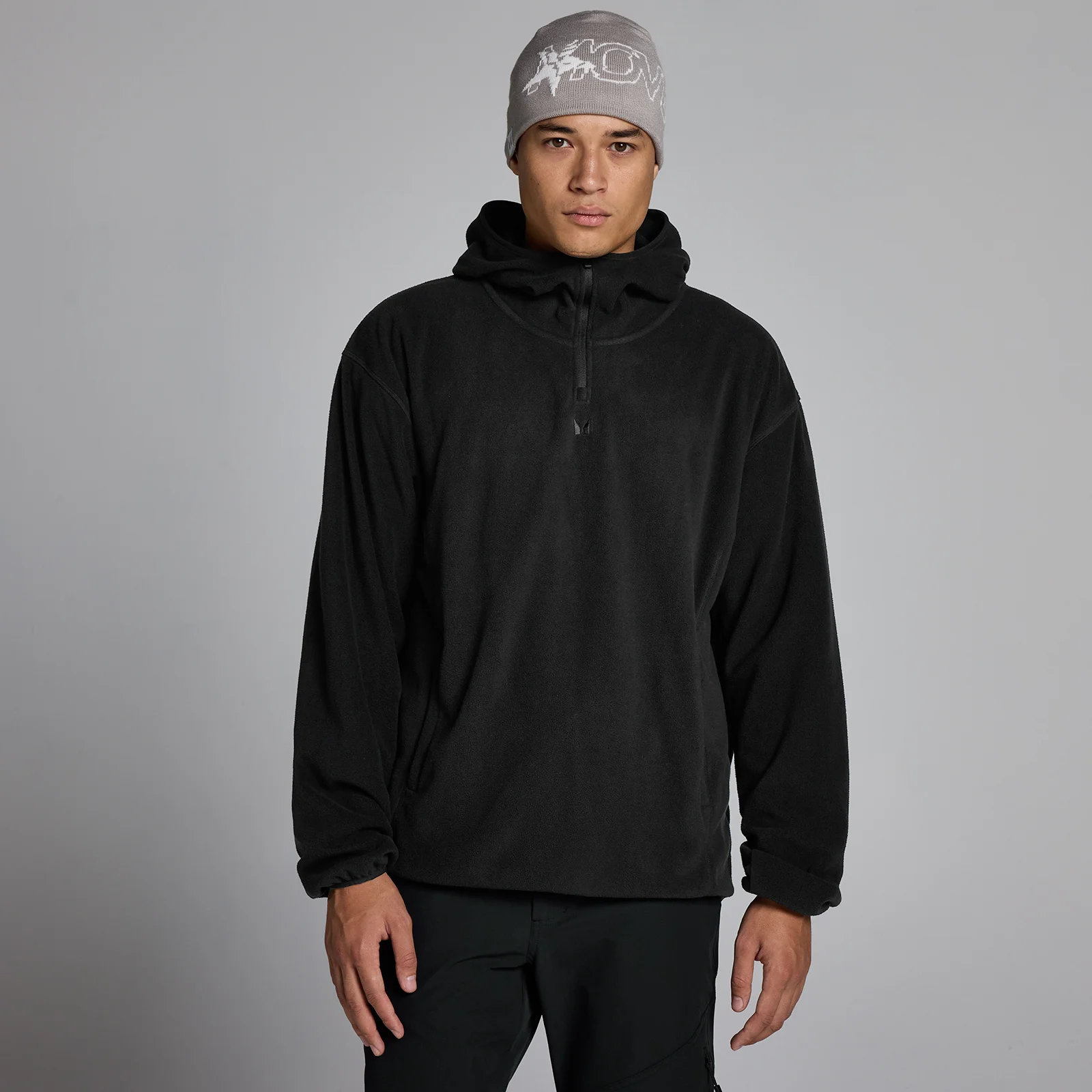 Sweat à capuche 1/4 zip molleton MP homme - Noir - L Image 1