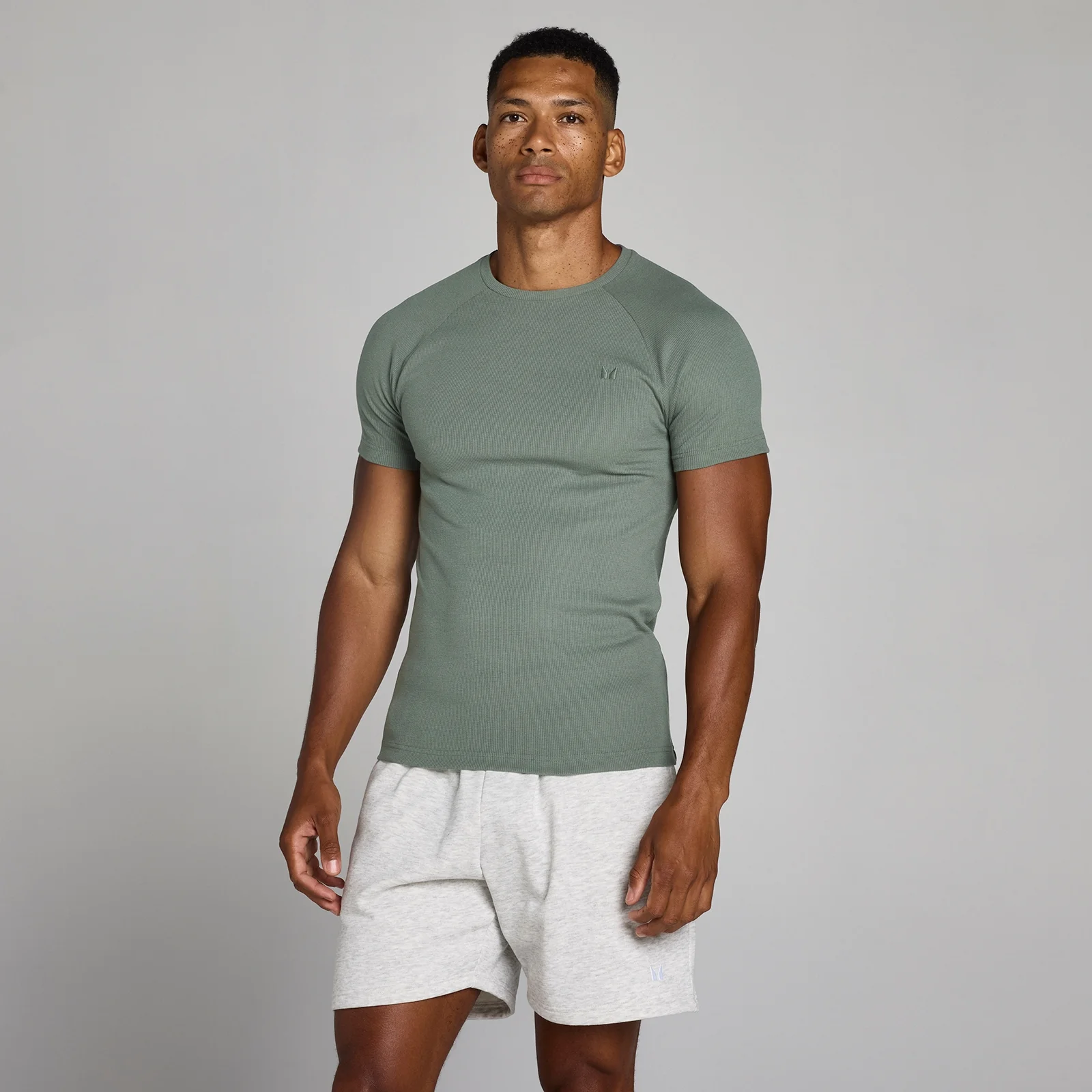 T-shirt côtelé MP Lift coupe muscle fit homme - Gris métallisé - M Image 1