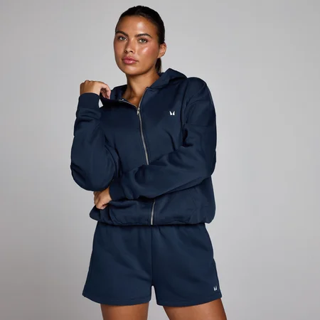 Hoodie zippé Basics MP femme - Bleu nuit