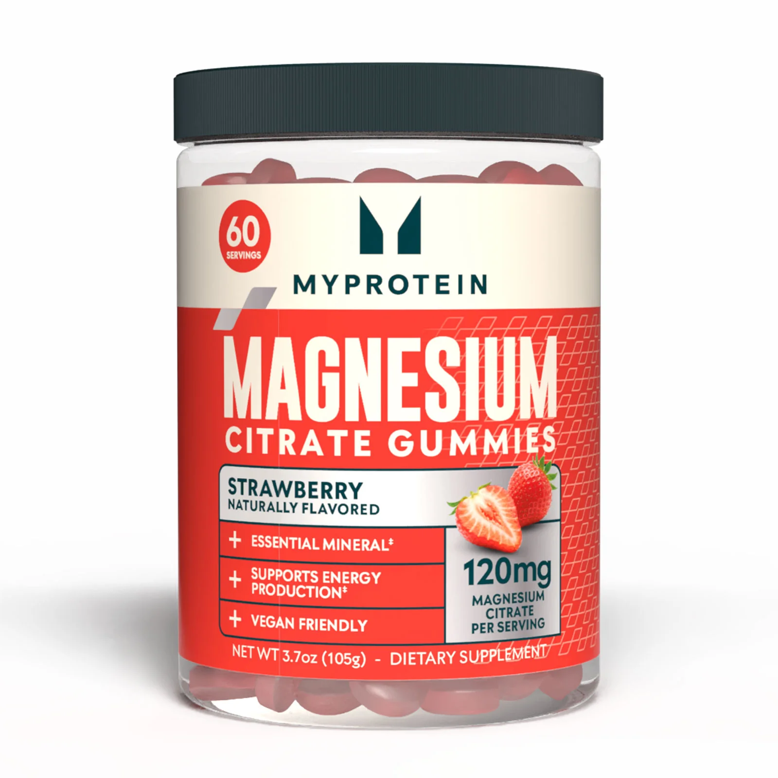 Myprotein Magnesium Gummies (USA) - 60gommes à mâcher - Fraise Image 1