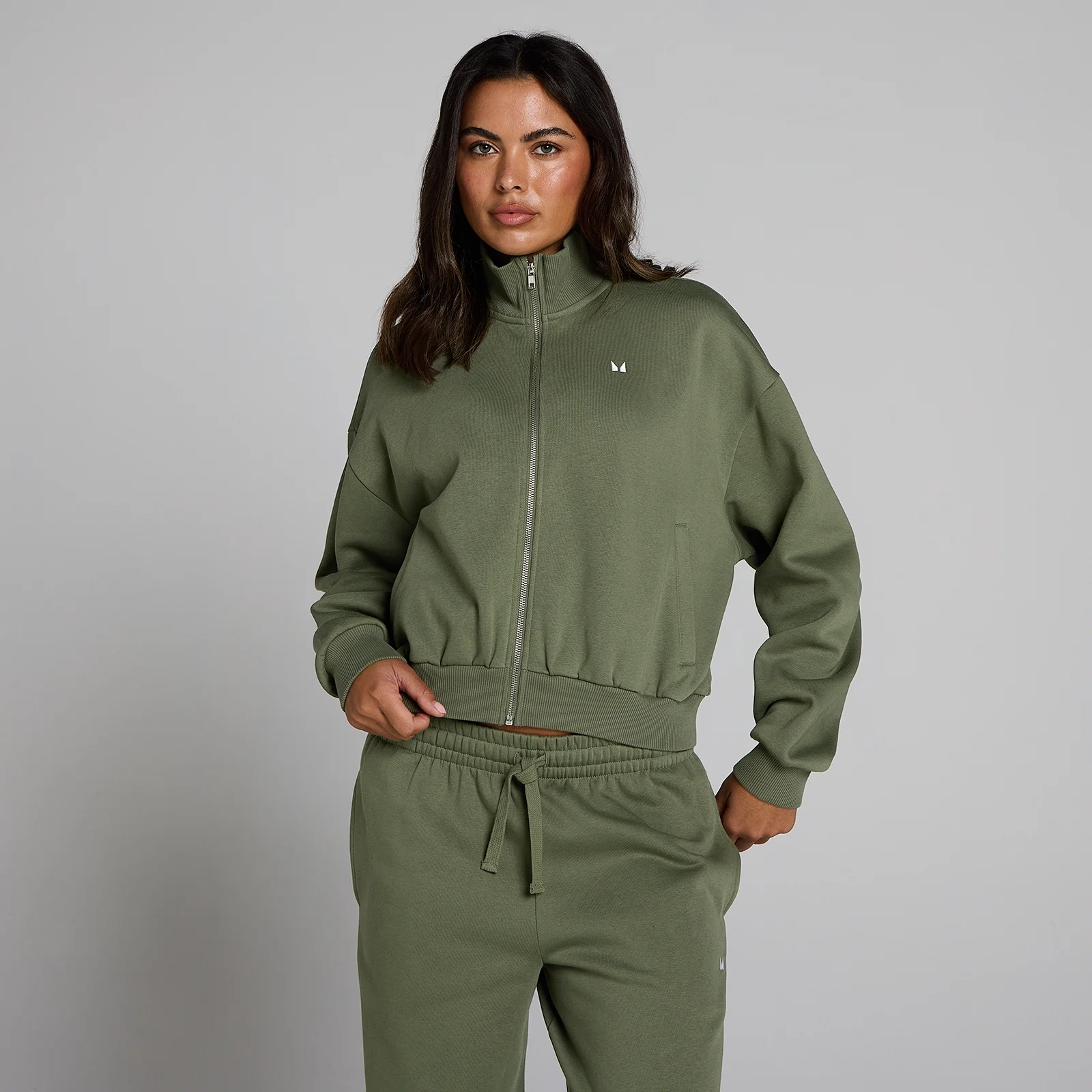 Blouson aviateur zippé Basics MP femme - Olive délavé - S Image 1
