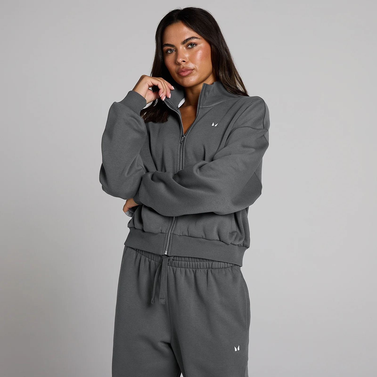 Blouson aviateur zippé Basics MP femme - Gris foncé - S Image 1