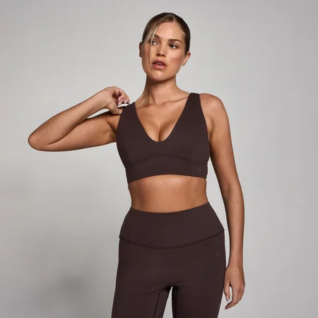 Brassière de sport longue SculptForm MP col V femme - Cacao