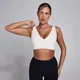 Brassière de sport longue SculptForm MP col V femme - Perle