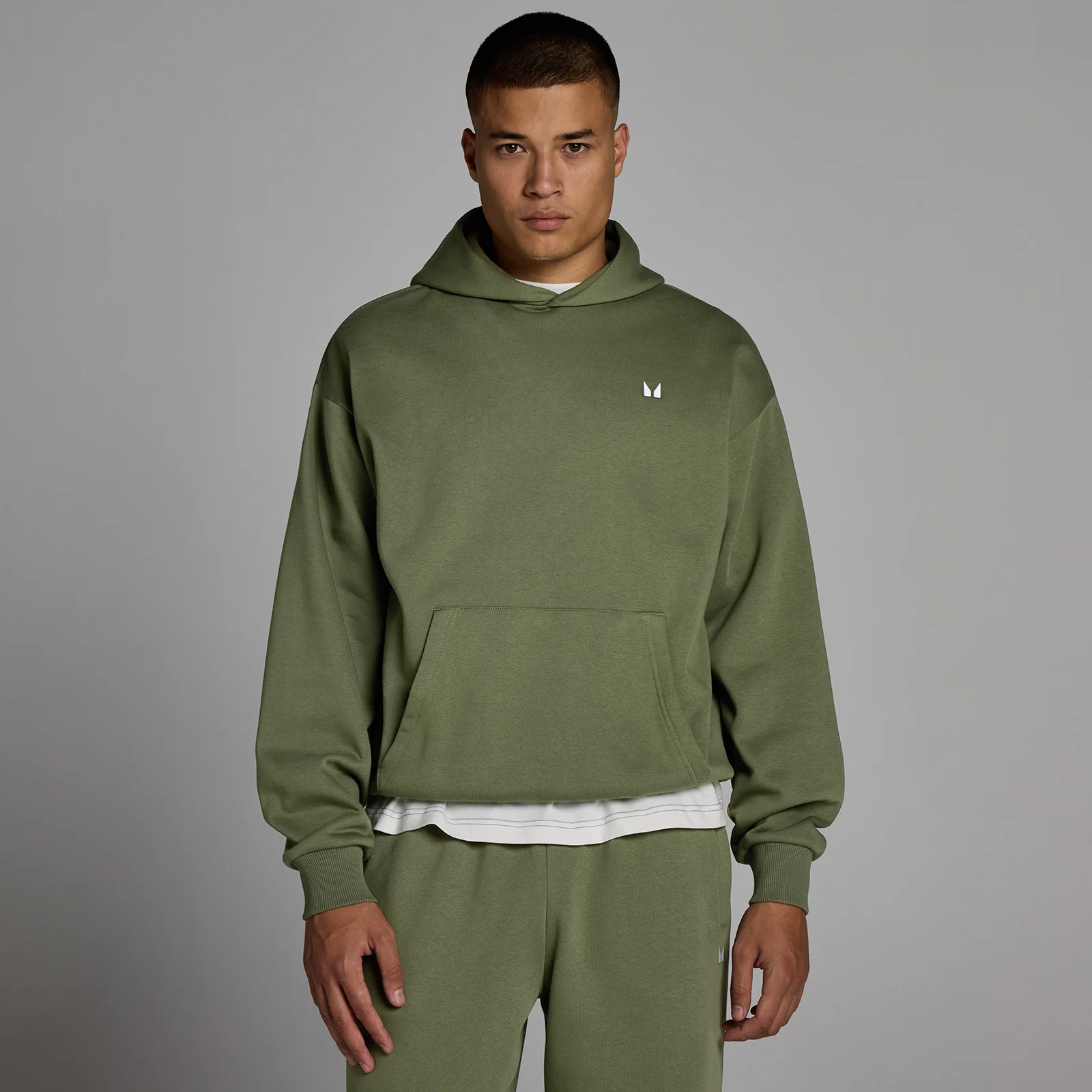 Sweat à capuche oversize MP Rest Day homme - Olive délavé - XS Image 1
