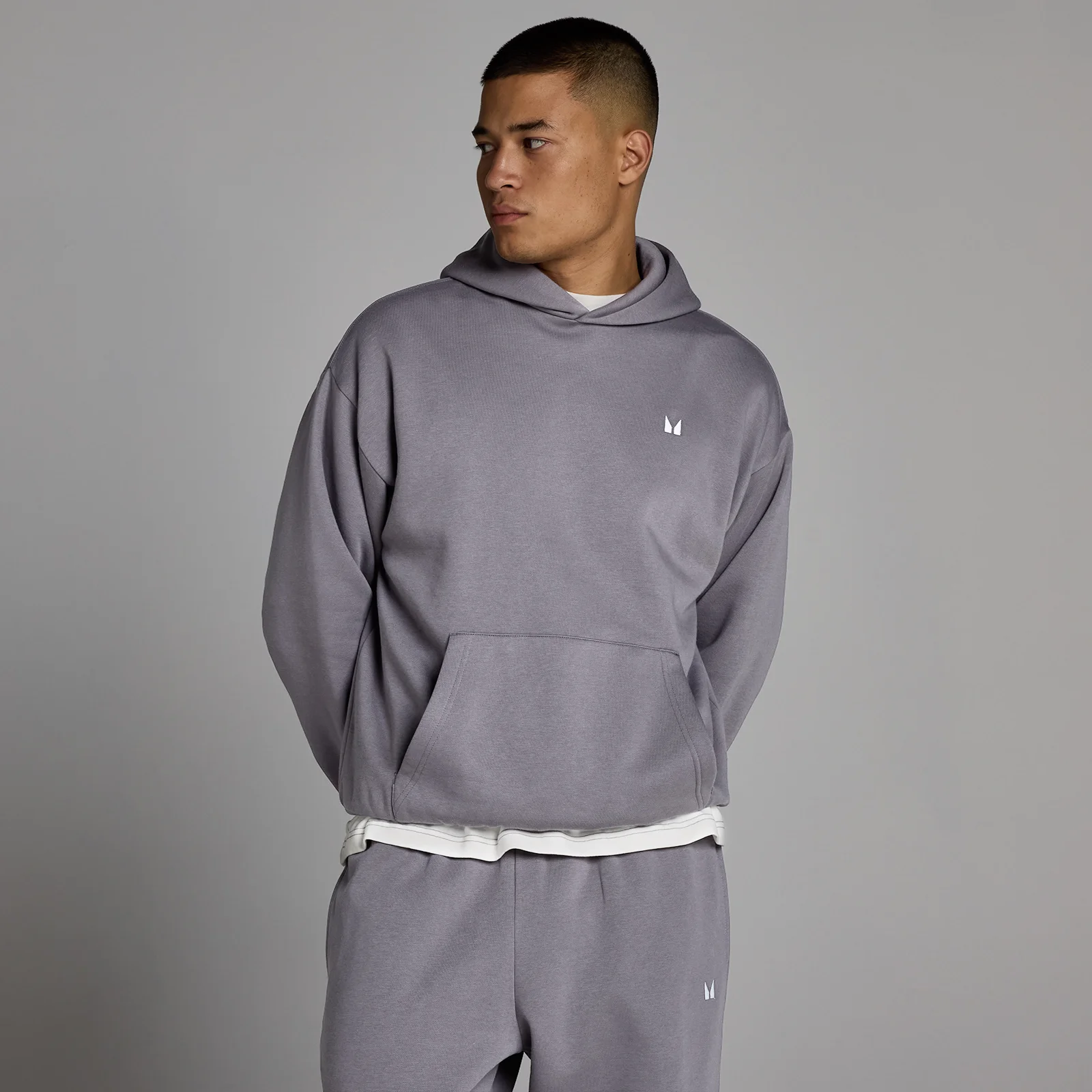 Sweat à capuche oversize MP Rest Day homme - Gris chiné foncé - XS Image 1