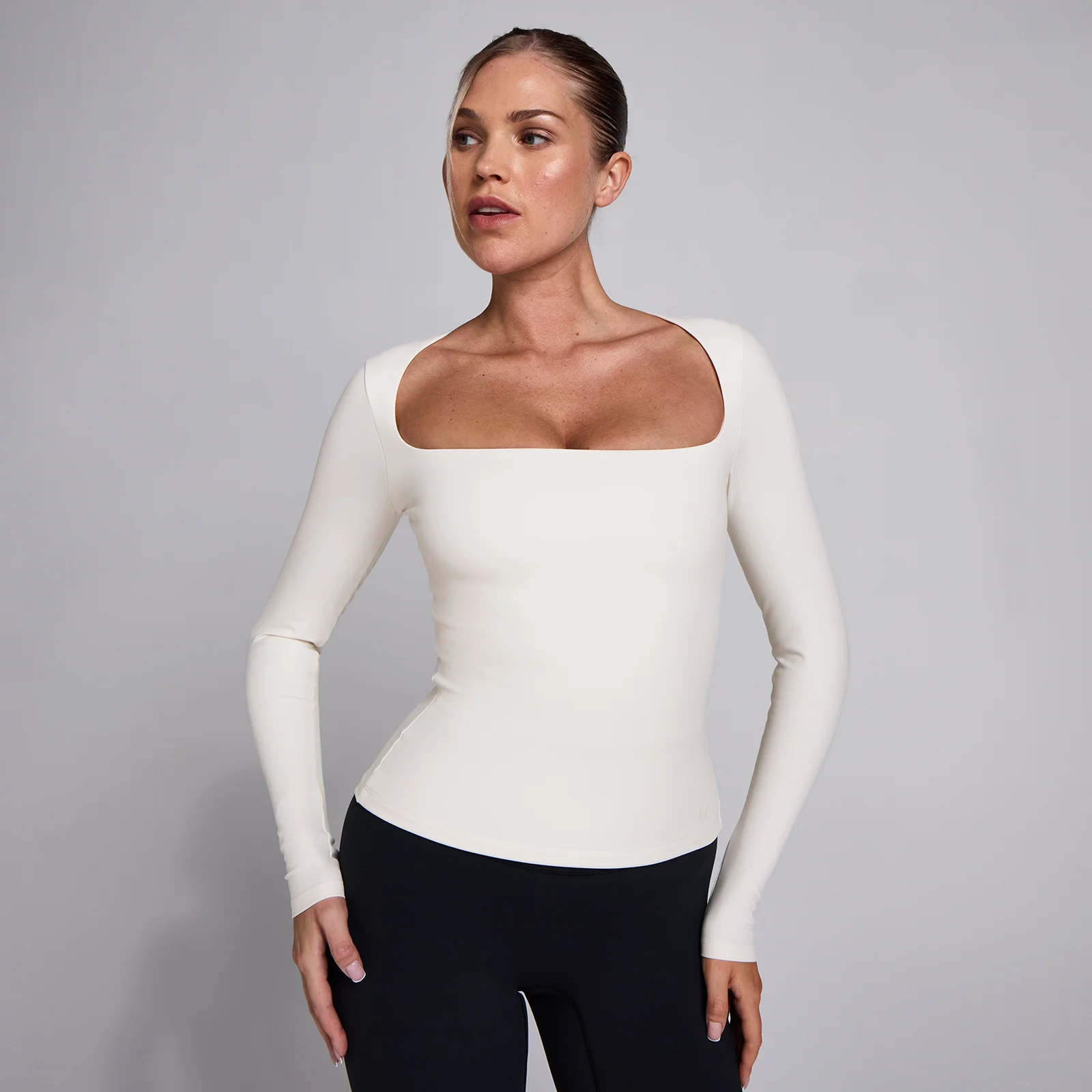 Top manches longues col carré MP SculptForm femme - Perle - L Image 1