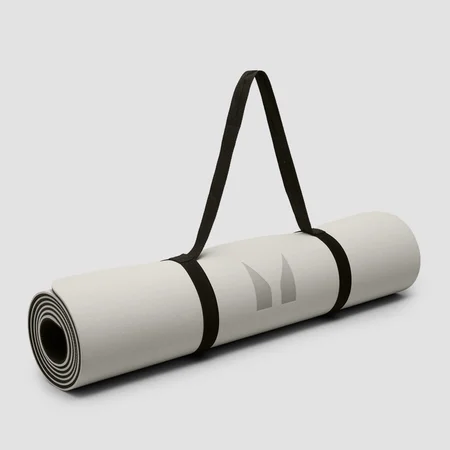 Tapis de yoga double face Myprotein avec sangle - Cacao/Perle