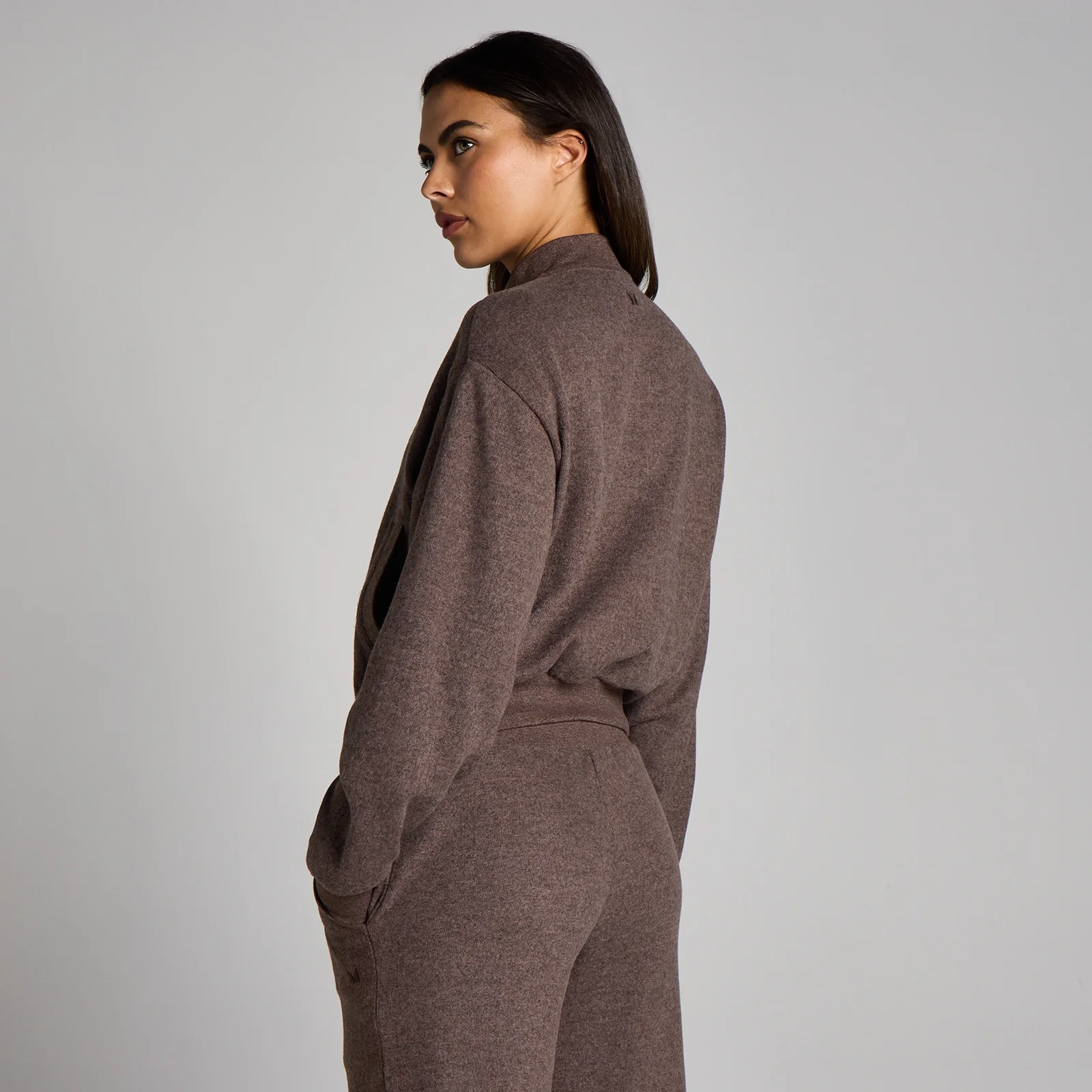 Blouson aviateur zippé MP toucher doux femme - Cacao chiné - XS Image 2