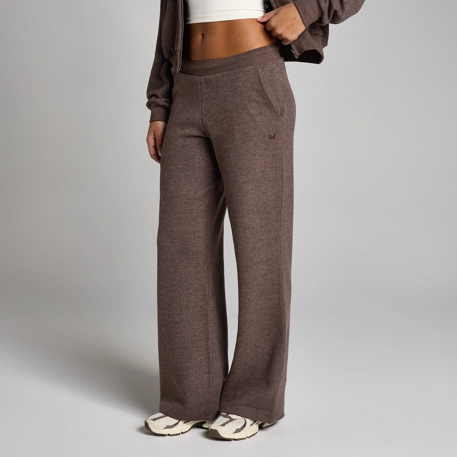 Jogging jambe droite taille moyenne Soft Touch MP femme - Cacao chiné - XS Image 1