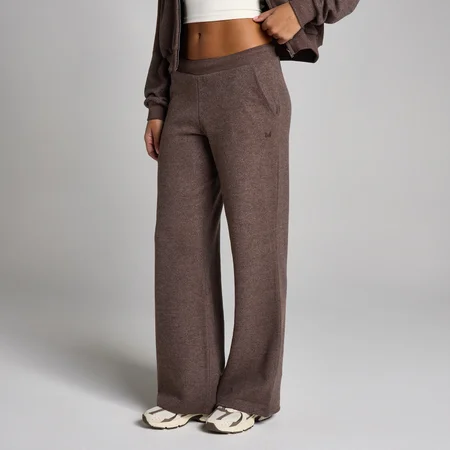 Jogging jambe droite taille moyenne Soft Touch MP femme - Cacao chiné