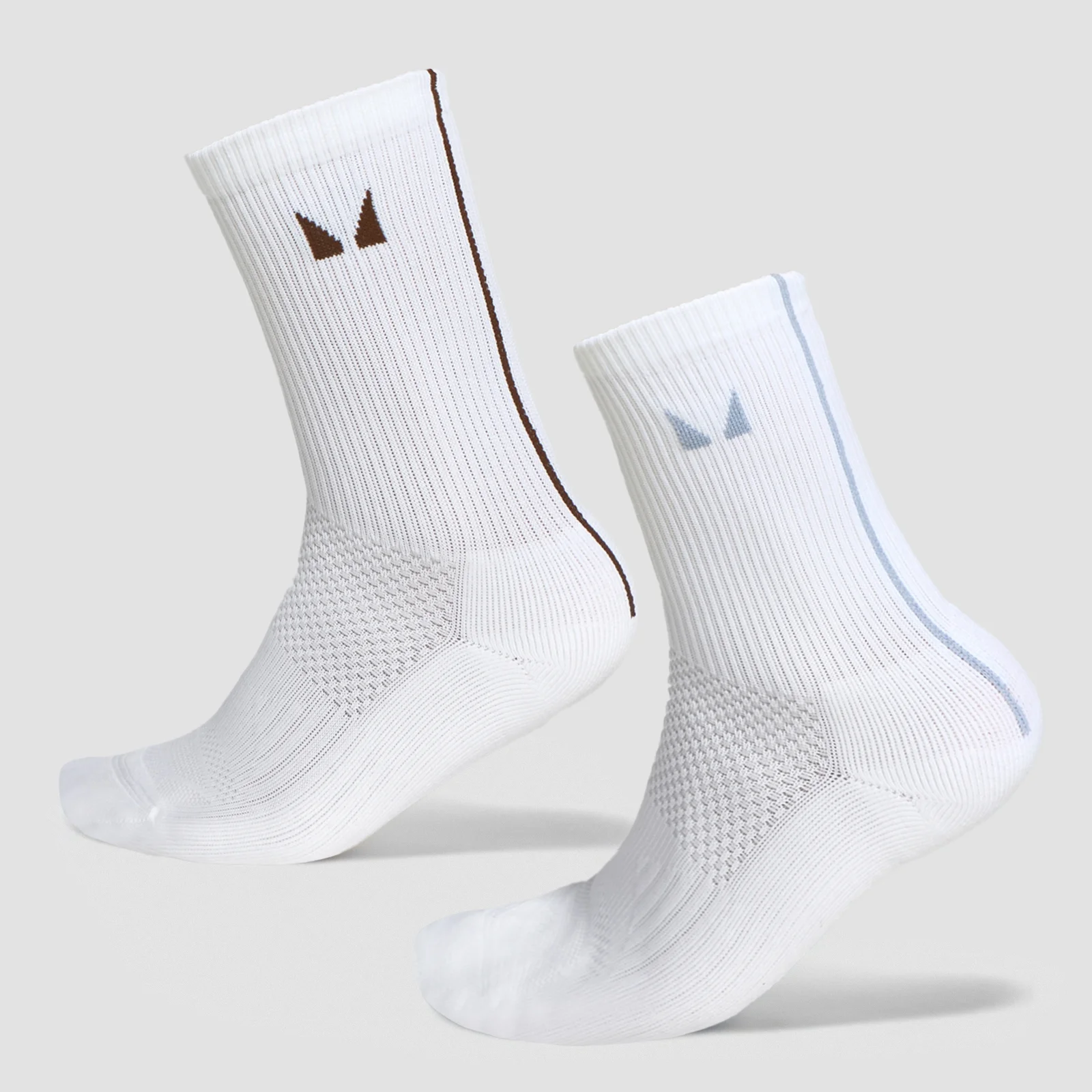 MP Stripe Running Socks (2 Pack) - Milk Chocolate/Denim Blue - UK 6-8 Image 1
