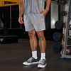 MP X Gold's Homme Washed Graphic Oversized Sweat Short - Steel Blue