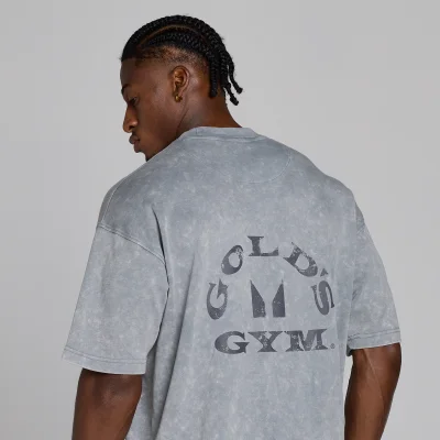 MP X Gold's Homme Washed Graphic Oversized T-shirt - Steel Blue - XS Image 6